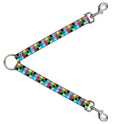Dog Leash Splitter - Checker Bright Pastel w/Outline Dog Leash Splitters Buckle-Down   