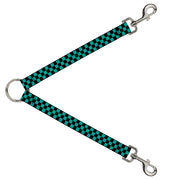 Dog Leash Splitter - Checker Black/Teal Dog Leash Splitters Buckle-Down   