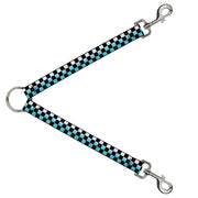 Dog Leash Splitter - Checker Black/Ombre Turquoise Dog Leash Splitters Buckle-Down   