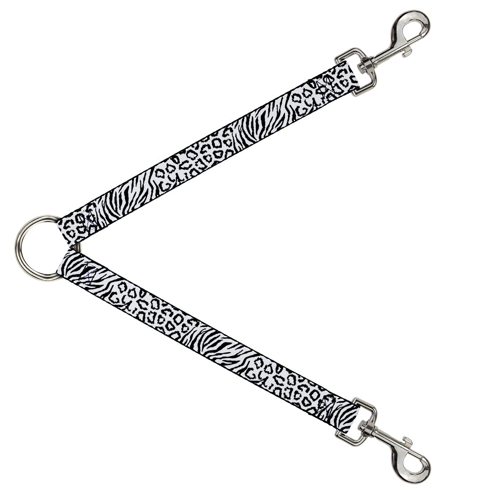 Dog Leash Splitter - Cheebra White/Black Dog Leash Splitters Buckle-Down   