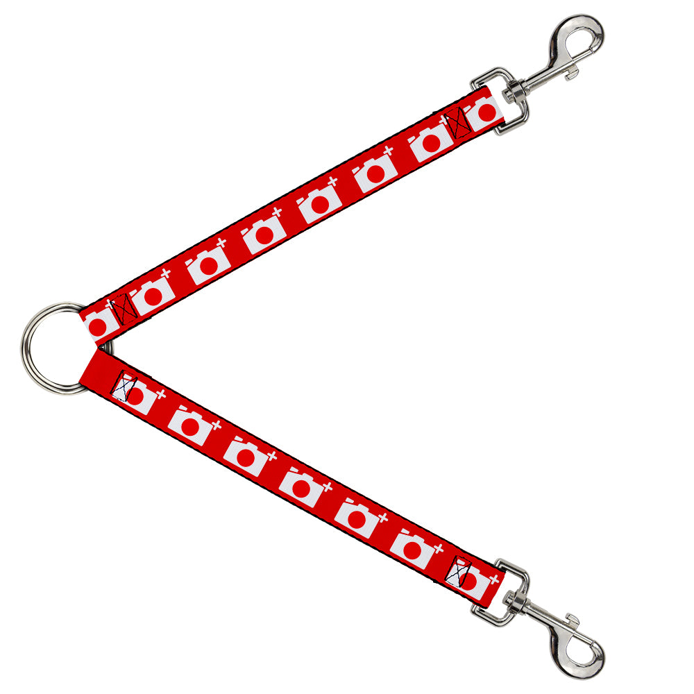 Dog Leash Splitter - Camera Red/White Dog Leash Splitters Buckle-Down   