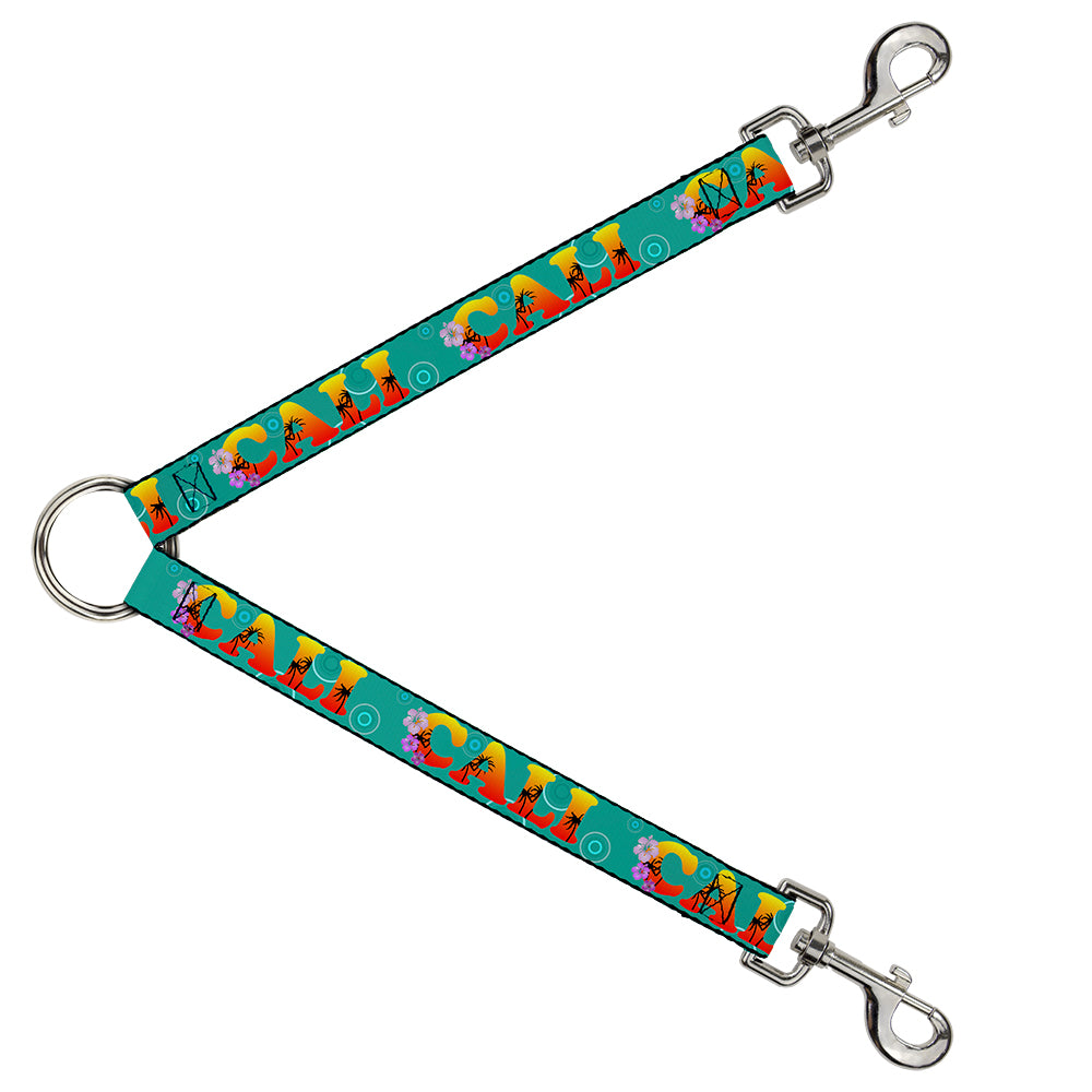 Dog Leash Splitter - CALI Tropical Aqua/Multi Color Dog Leash Splitters Buckle-Down   
