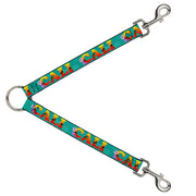 Dog Leash Splitter - CALI Tropical Aqua/Multi Color Dog Leash Splitters Buckle-Down   