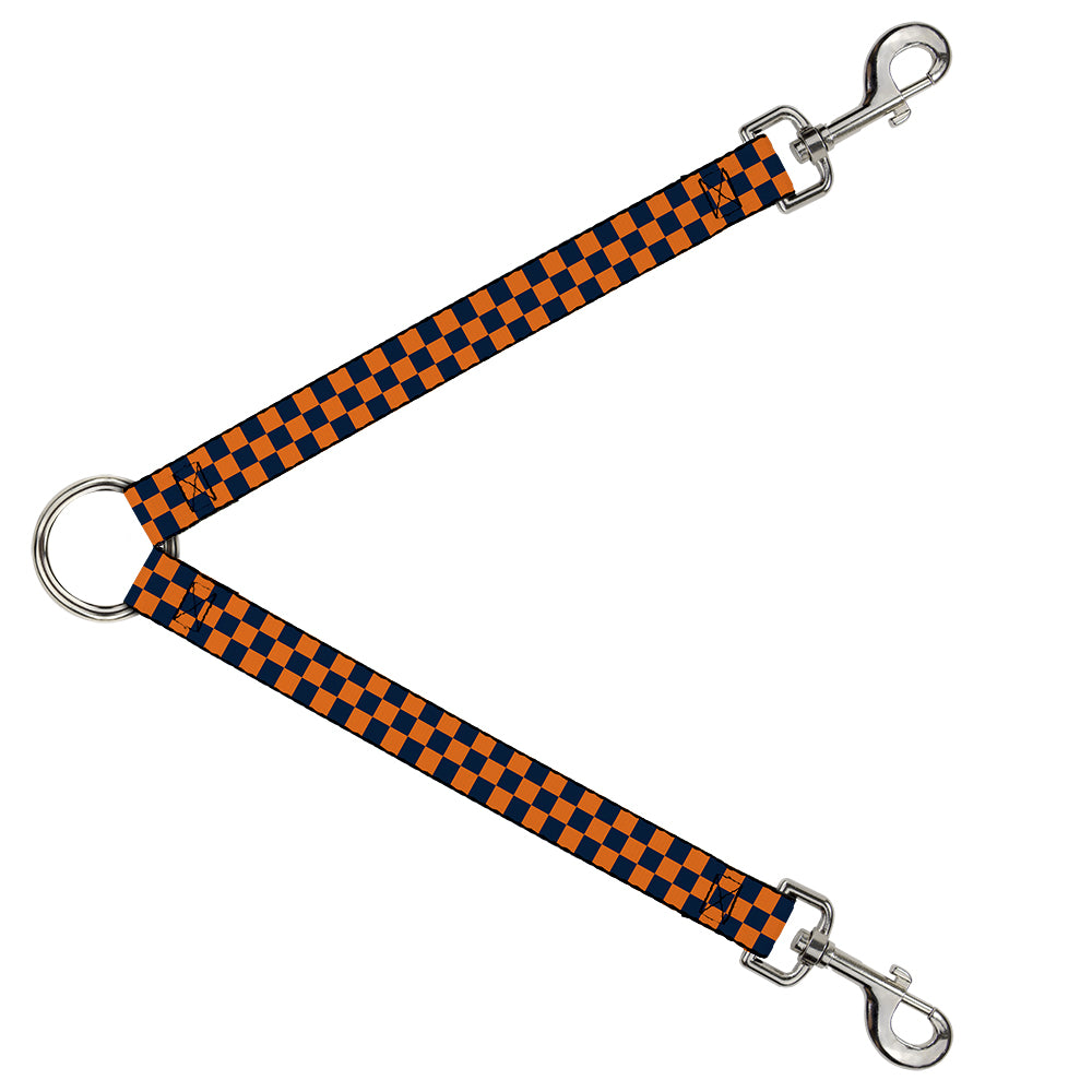 Dog Leash Splitter - Checker Orange/Dark Blue Dog Leash Splitters Buckle-Down   