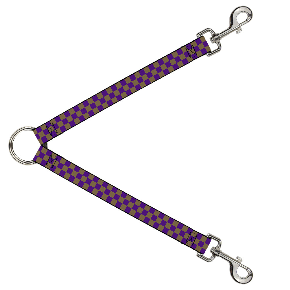 Dog Leash Splitter - Checker Purple/Gold Dog Leash Splitters Buckle-Down   