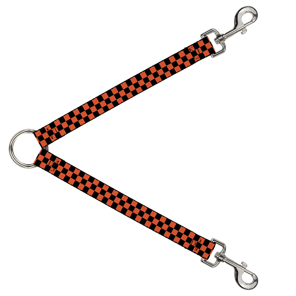 Dog Leash Splitter - Checker Black/Orange Dog Leash Splitters Buckle-Down   
