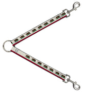 Dog Leash Splitter - California Flag Bear Weathered White Dog Leash Splitters Buckle-Down   