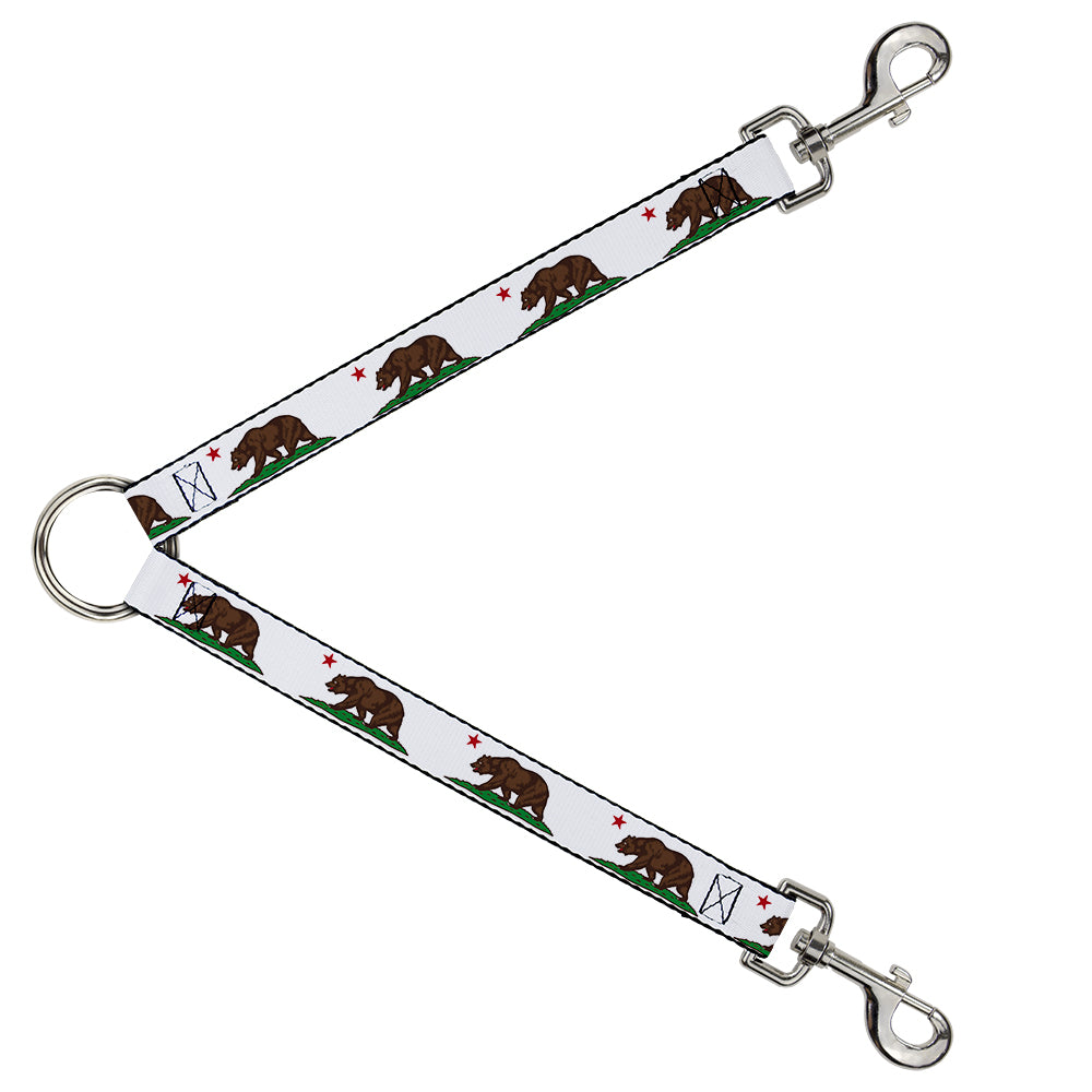 Dog Leash Splitter - Cali Bear White Dog Leash Splitters Buckle-Down   
