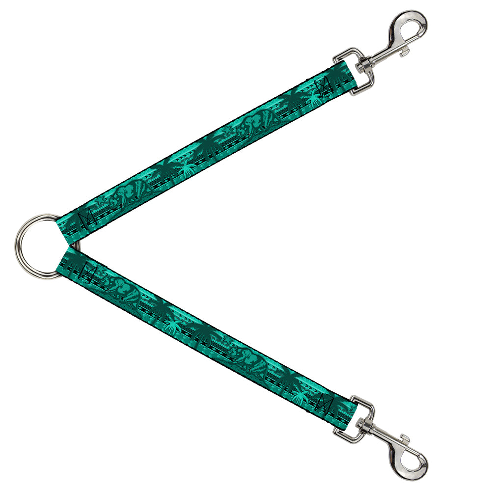 Dog Leash Splitter - Cali Bear/Palm Trees/Geometric Green Dog Leash Splitters Buckle-Down   
