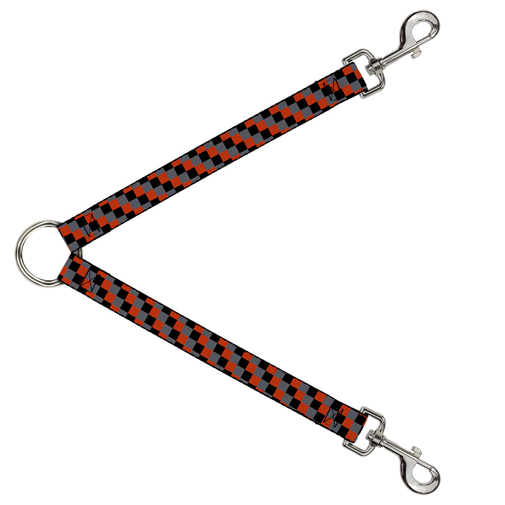 Dog Leash Splitter - Checker Trio Gray/Black/Red Dog Leash Splitters Buckle-Down   