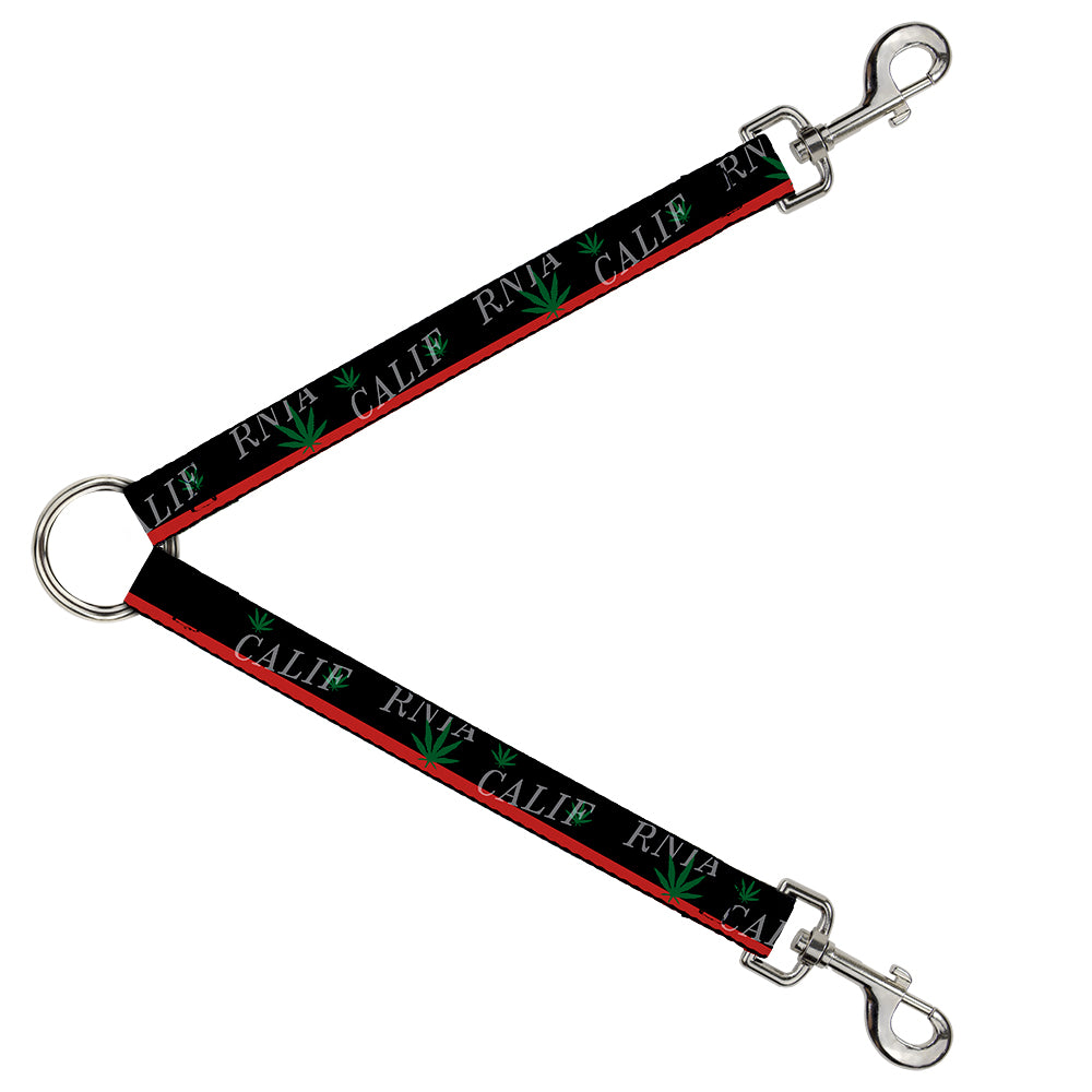 Dog Leash Splitter - CALIFORNIA/Pot Leaf Black/Red/Green/White Dog Leash Splitters Buckle-Down   
