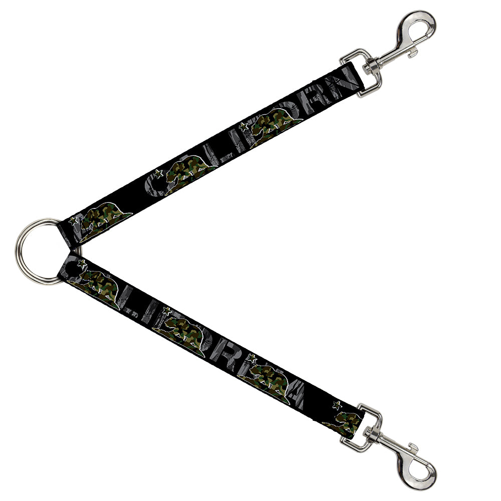 Dog Leash Splitter - CALIFORNIA/Flag Bear Black/Camo Gray/Camo Olive Dog Leash Splitters Buckle-Down   