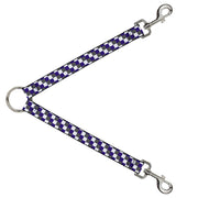 Dog Leash Splitter - Checker Gray/Purple/White Dog Leash Splitters Buckle-Down   