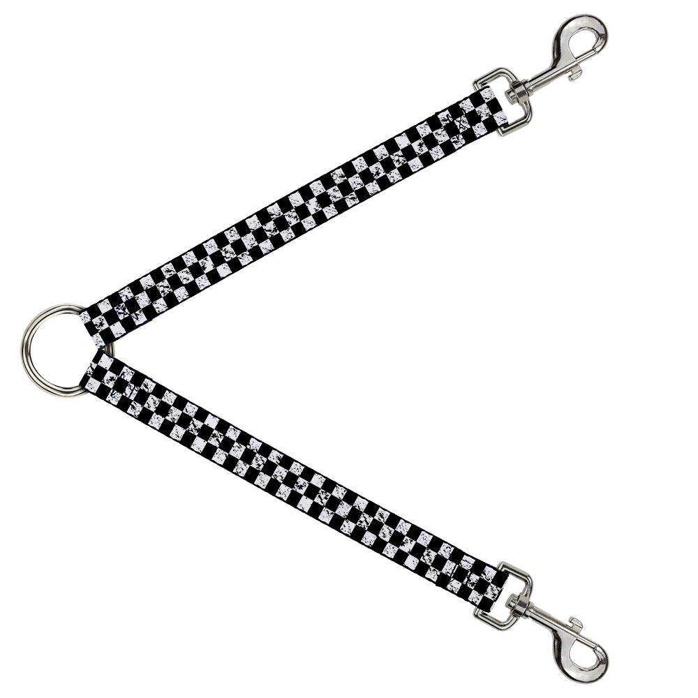 Dog Leash Splitter - Checker Weathered2 Black/White Dog Leash Splitters Buckle-Down   
