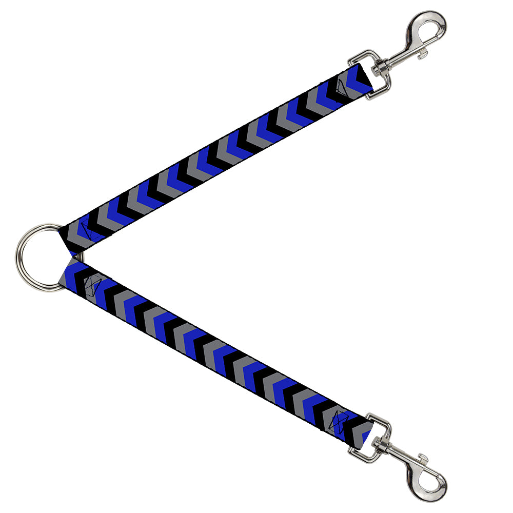 Dog Leash Splitter - Chevron Blue/Black/Gray Dog Leash Splitters Buckle-Down   