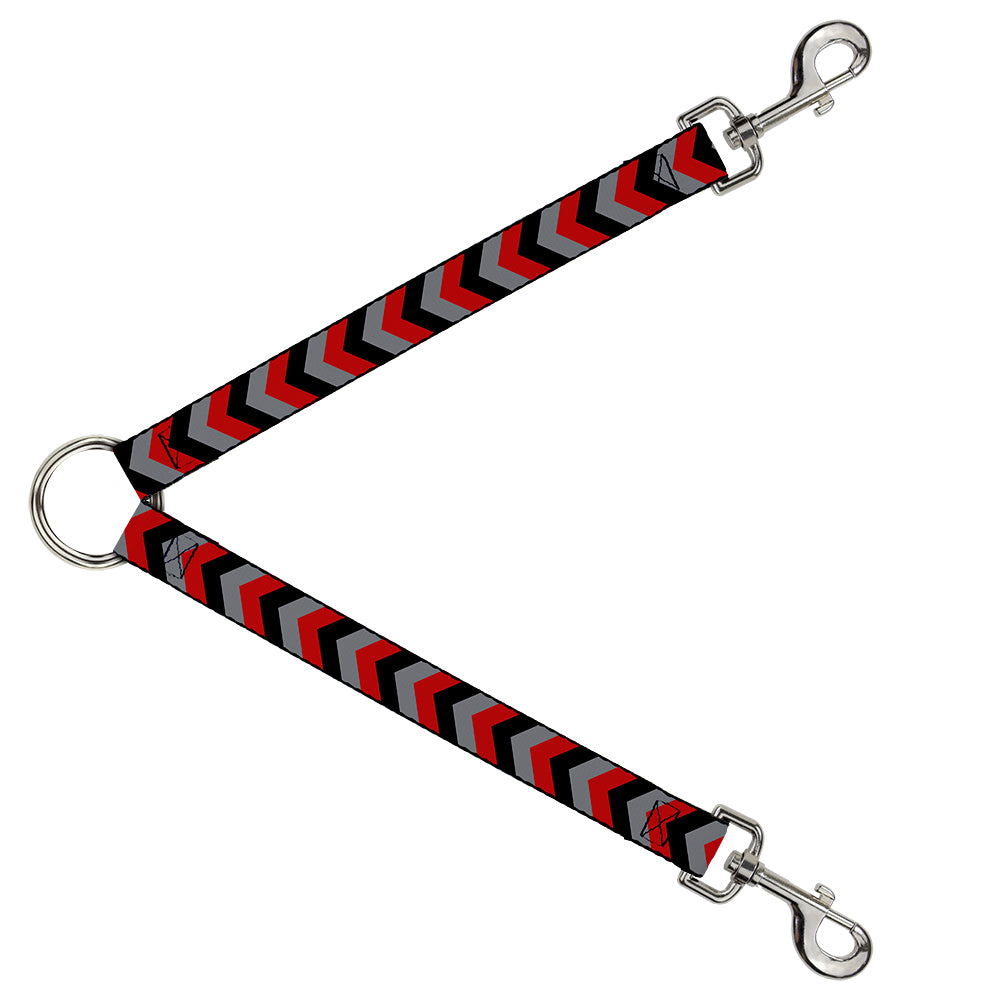 Dog Leash Splitter - Chevron Red/Black/Gray Dog Leash Splitters Buckle-Down   