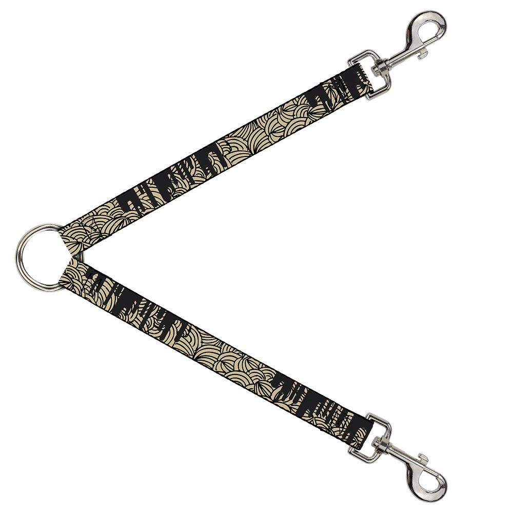 Dog Leash Splitter - Doodle1/Paint Drips Cream/Black Dog Leash Splitters Buckle-Down   