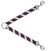 Dog Leash Splitter - Diagonal Stripe Red/White/Navy Dog Leash Splitters Buckle-Down   