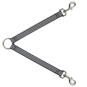 Dog Leash Splitter - Diamonds Stripe White/Black Dog Leash Splitters Buckle-Down   