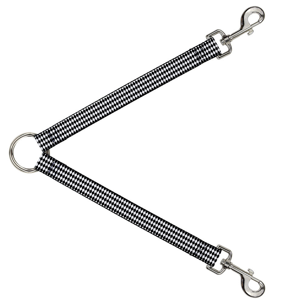 Dog Leash Splitter - Diamonds Stripe White/Black Dog Leash Splitters Buckle-Down   