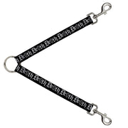 Dog Leash Splitter - DEATH w/Coffin Old English Black/White Dog Leash Splitters Buckle-Down   