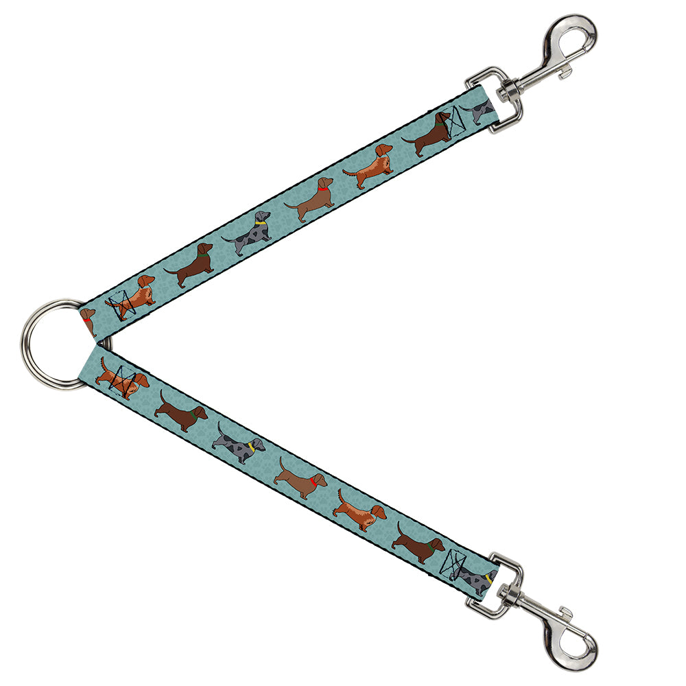Dog Leash Splitter - Dachshund 4-Dogs/Paws Aquas Dog Leash Splitters Buckle-Down   