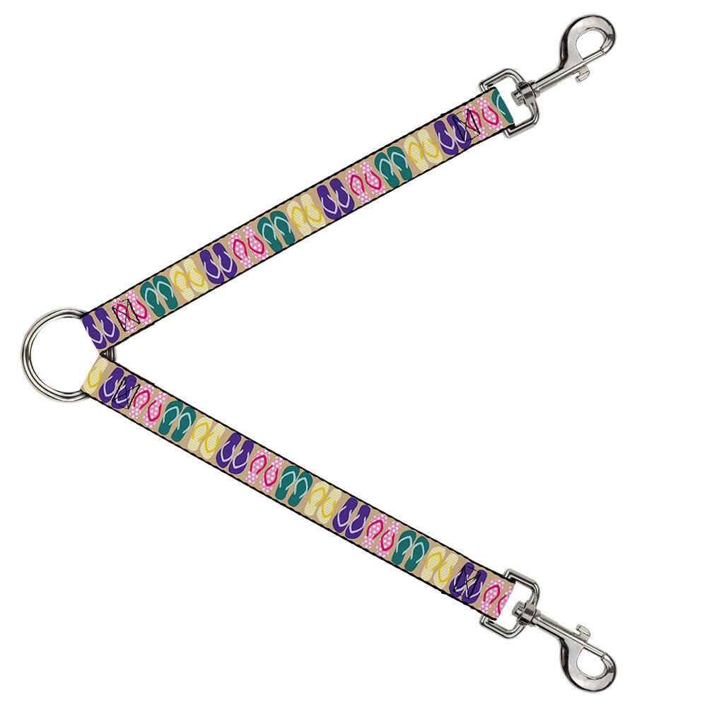 Dog Leash Splitter - Flip Flops5 C/U Sand/Multi Color Dog Leash Splitters Buckle-Down   