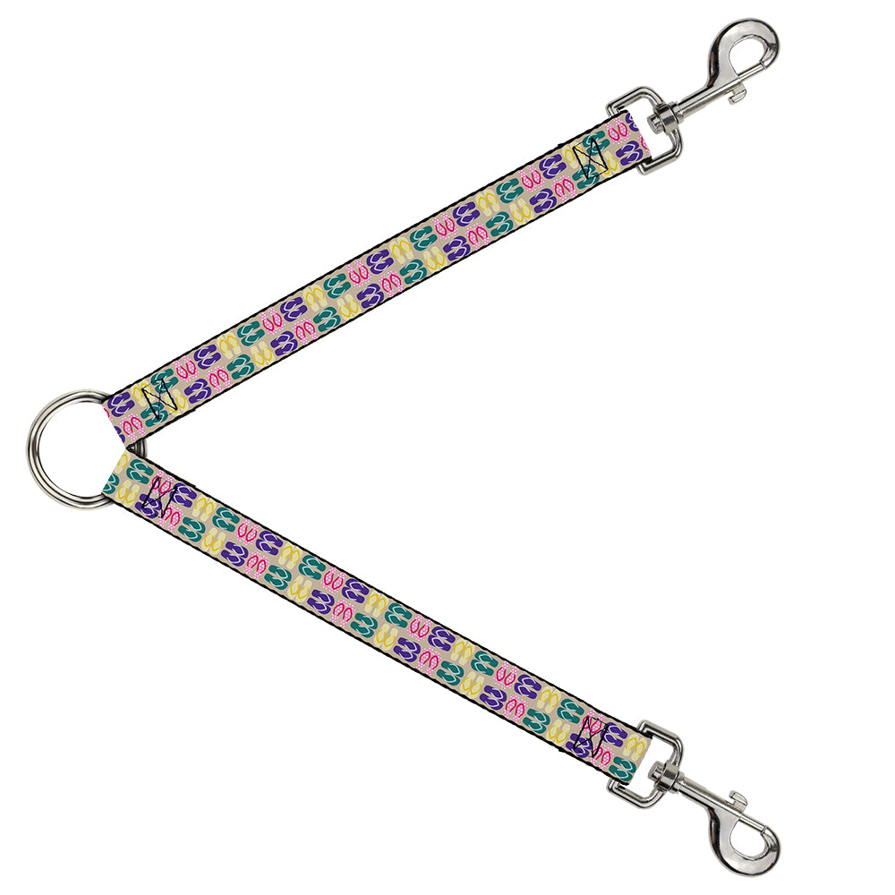 Dog Leash Splitter - Flip Flops6 Sand/Multi Color Dog Leash Splitters Buckle-Down   