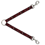 Dog Leash Splitter - Floral Paisley3 Black/Red/Gray/White Dog Leash Splitters Buckle-Down   