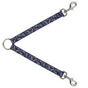 Dog Leash Splitter - Floral Paisley3 Blue/White/Gray Dog Leash Splitters Buckle-Down   