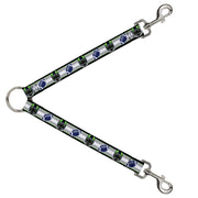 Dog Leash Splitter - Football/Helmet Stripe2 Black/Neon Green/Silver/White/Blue Dog Leash Splitters Buckle-Down   