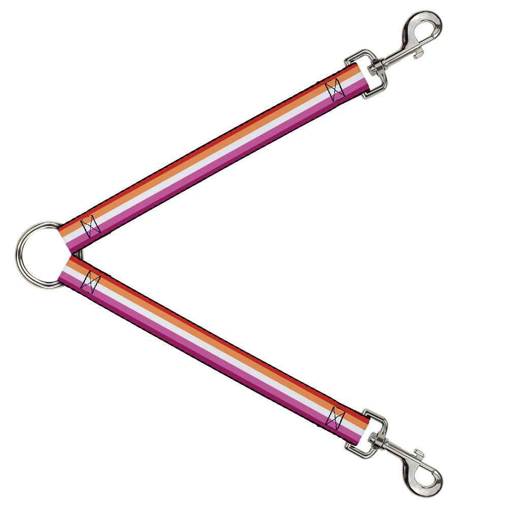 Dog Leash Splitter - Flag Lesbian Five Stripe Oranges White Pinks Dog Leash Splitters Buckle-Down   