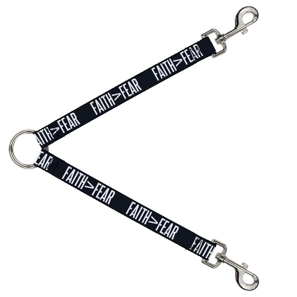 Dog Leash Splitter - FAITH Greater Than FEAR Navy Blue White Dog Leash Splitters Buckle-Down   