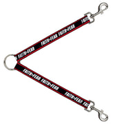 Dog Leash Splitter - FAITH Greater Than FEAR Stripe Red Black White Dog Leash Splitters Buckle-Down   