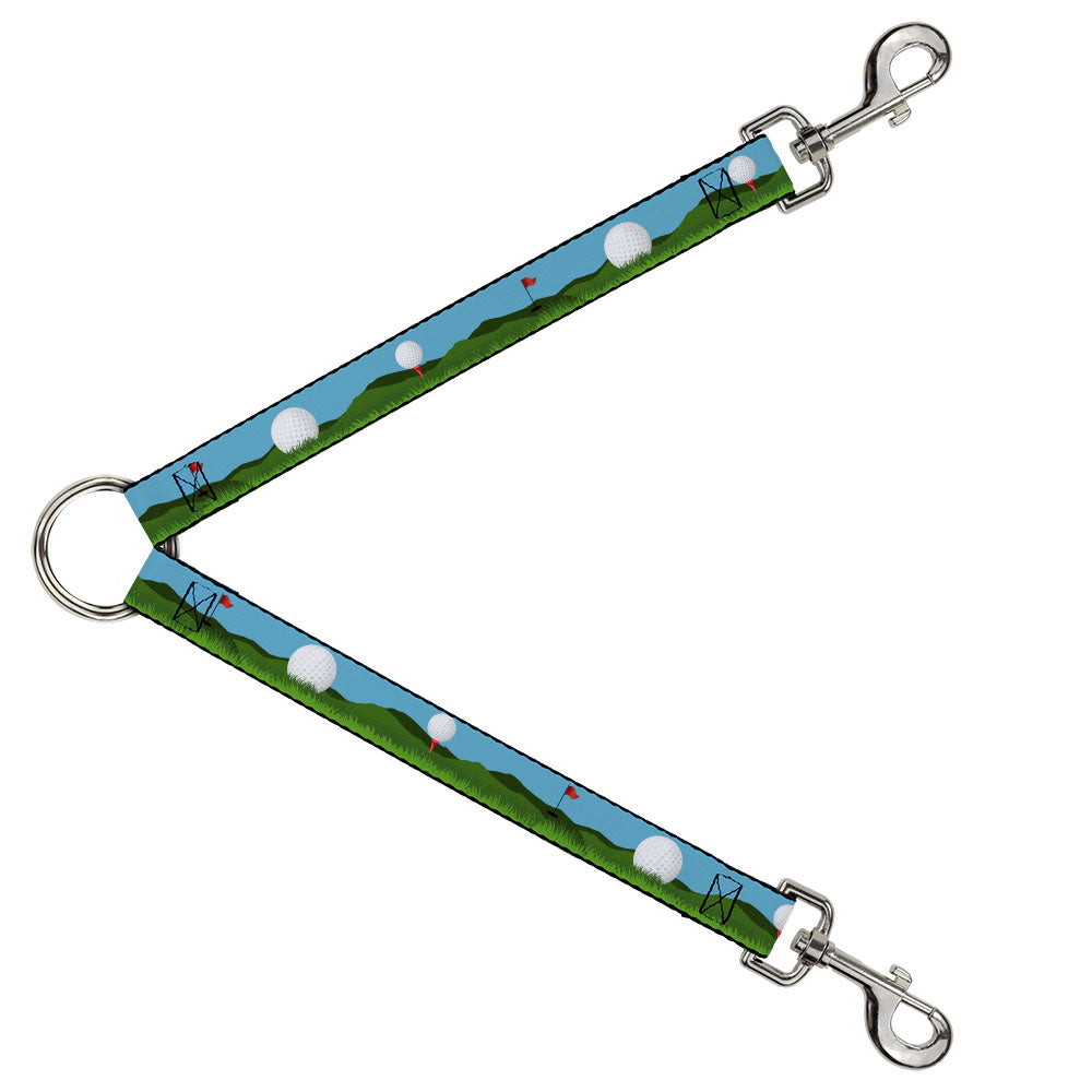 Dog Leash Splitter - Golf Course/Balls/Holes Blues/Greens Dog Leash Splitters Buckle-Down   