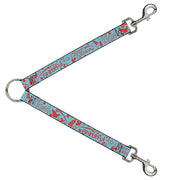 Dog Leash Splitter - GRATEFUL OPTIMISM BE KIND Icons Collage Blue/Red Dog Leash Splitters Buckle-Down   