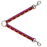 Dog Leash Splitter - Hand Heart Silhouette Ombre Purples/Orange/Pinks Dog Leash Splitters Buckle-Down   
