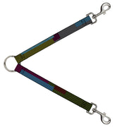 Dog Leash Splitter - Hash Mark Stripe Black/Multi Color Dog Leash Splitters Buckle-Down   