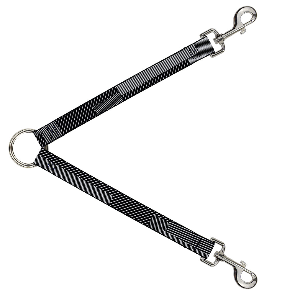 Dog Leash Splitter - Hash Mark Stripe Black/White Dog Leash Splitters Buckle-Down   