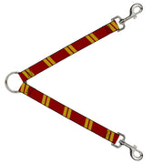 Dog Leash Splitter - Hash Mark Stripe Double Maroon/Gold Dog Leash Splitters Buckle-Down   