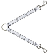 Dog Leash Splitter - Hockey Sticks and Puck White Black Dog Leash Splitters Buckle-Down   