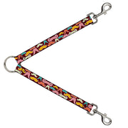 Dog Leash Splitter - Mustaches Brown/Multi Pastel Dog Leash Splitters Buckle-Down   