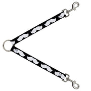Dog Leash Splitter - Mustache Black/White Dog Leash Splitters Buckle-Down   
