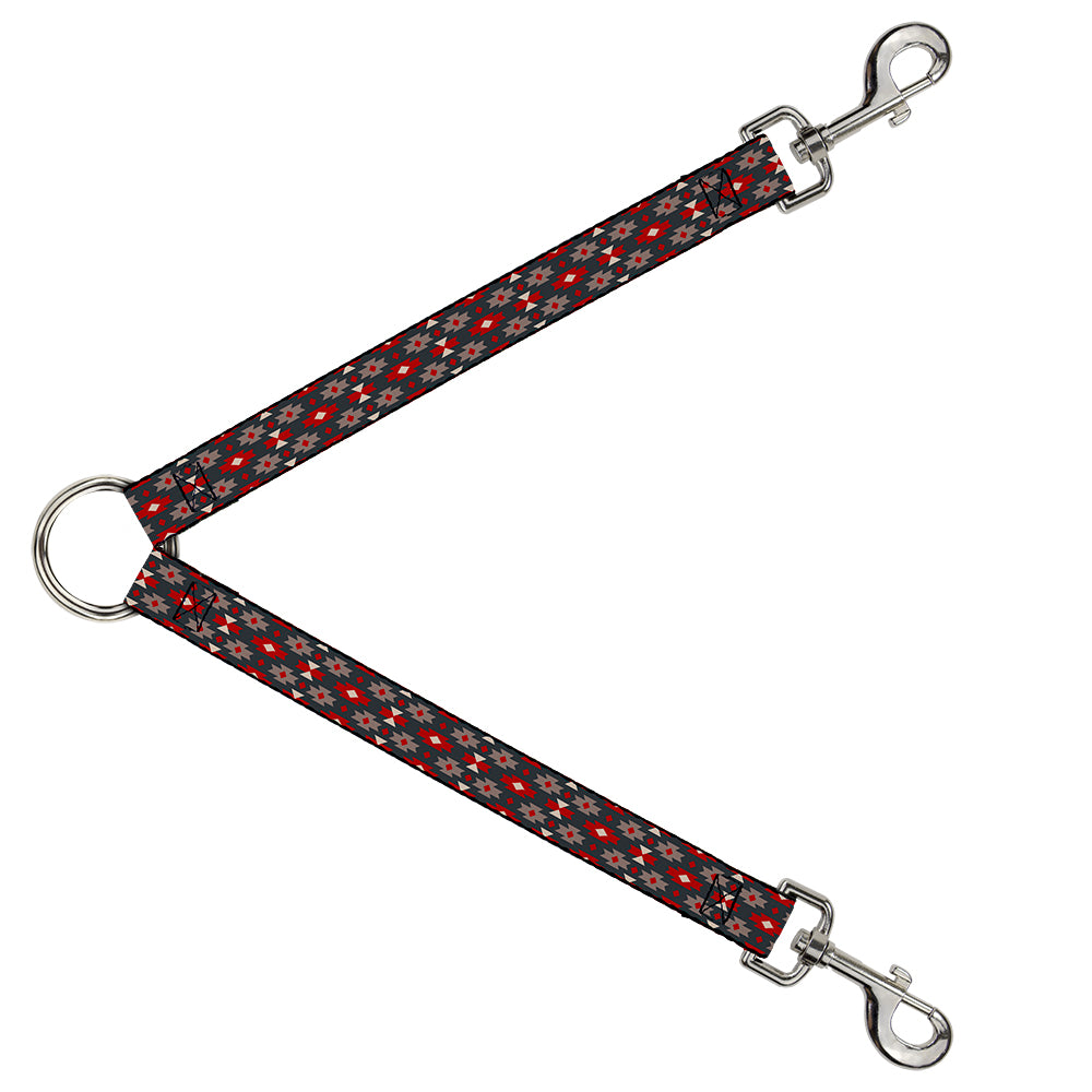 Dog Leash Splitter - Mini Navajo Black/Gray/Red/White Dog Leash Splitters Buckle-Down   