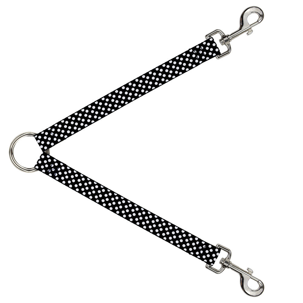 Dog Leash Splitter - Micro Polka Dots2 Black/White Dog Leash Splitters Buckle-Down   