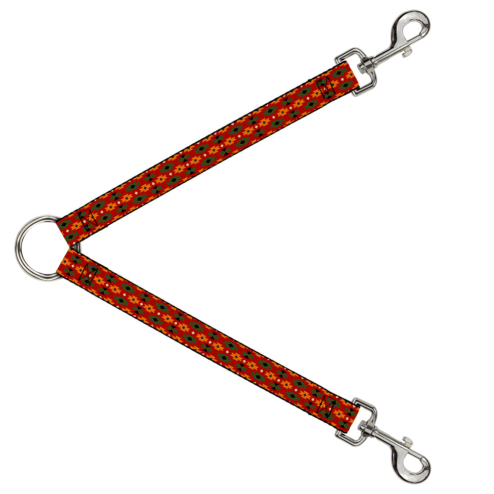 Dog Leash Splitter - Mini Navajo Tan/Rust/Olive/Black Dog Leash Splitters Buckle-Down   