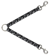 Dog Leash Splitter - Multi Top Skulls Stacked Blak/Gray/White Dog Leash Splitters Buckle-Down   