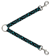 Dog Leash Splitter - Multi Stars Black/Turquoise Dog Leash Splitters Buckle-Down   