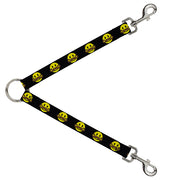 Dog Leash Splitter - Mustache Happy Face Black/Yellow/Brown Dog Leash Splitters Buckle-Down   