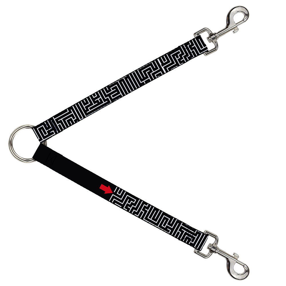 Dog Leash Splitter - Maze Black/White/Red Dog Leash Splitters Buckle-Down   